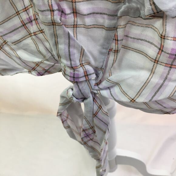 A.n.a. Ruffle short sleeve tee plaid large - Picture 11 of 16